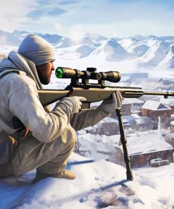 Winter Snow Sniper Paint By Numbers