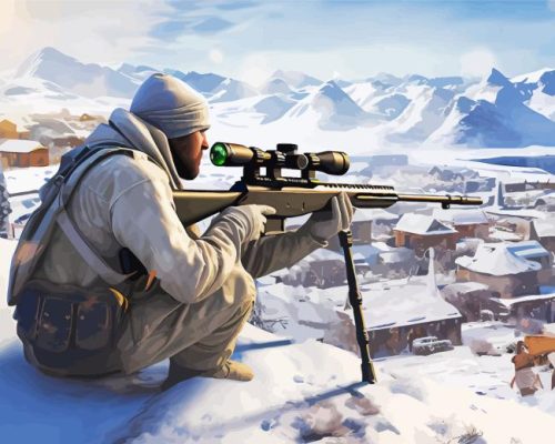 Winter Snow Sniper Paint By Numbers