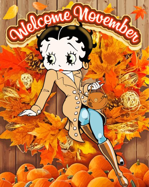 Autumn Betty Boop Paint By Numbers