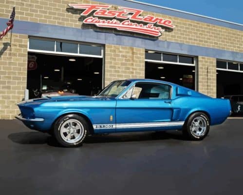 Blue 1967 Ford Mustang Paint By Numbers