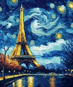 Abstract Paris Night Paint By Number
