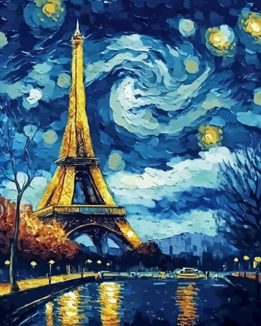 Abstract Paris Night Paint By Number