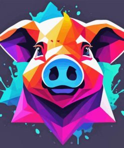 Abstract Pig Paint By Number