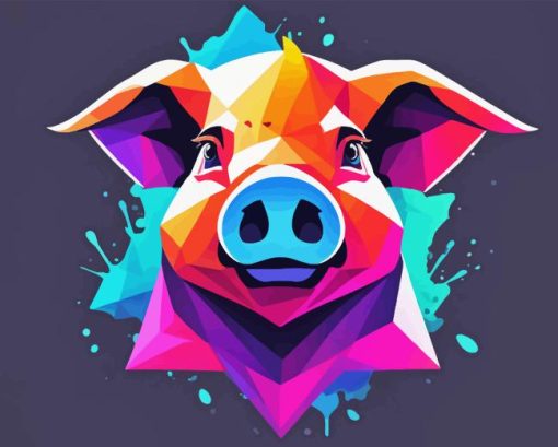 Abstract Pig Paint By Number