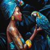 African Woman And Parrot Paint By Number