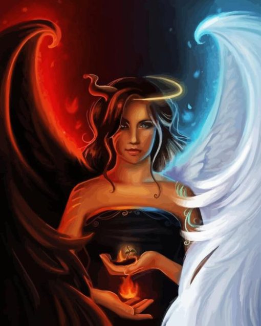 Angel With Devil Paint By Number