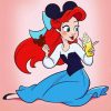 Ariel Mermaid Eating Ice Cream Paint By Number