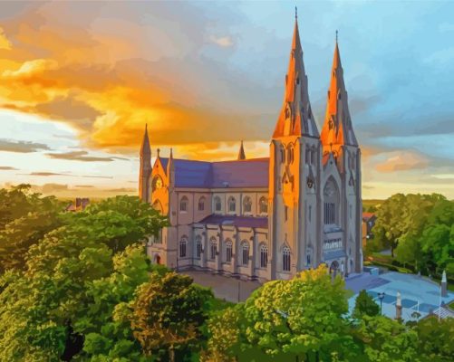 Armagh Cathedral At Sunset Paint By Numbers