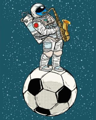 Astronaut Soccer Art Paint By Number