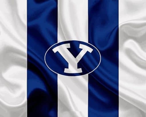BYU Football Logo Flag Paint By Numbers