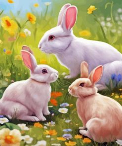 Baby Bunnies And Mother Paint By Numbers