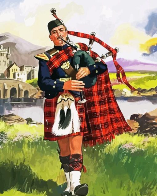 Bagpipe Man Paint By Numbers