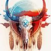 Bison Skull Dream Catcher Paint By Number