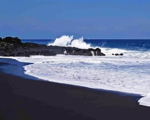 Black Sand Beach Paint By Numbers