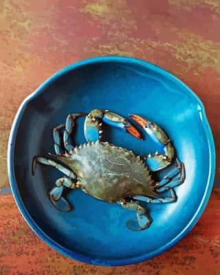 Blue Crab In Plate Paint By Numbers