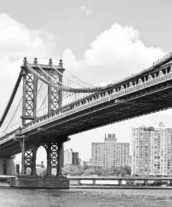 Black And White Brooklyn Bridge Paint By Number