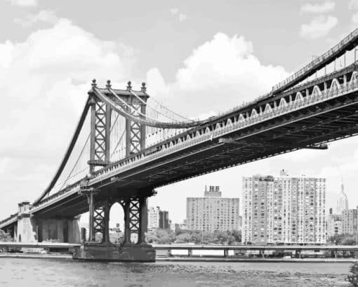 Black And White Brooklyn Bridge Paint By Number