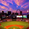 Busch Stadium With Sunset Paint By Numbers