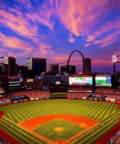 Busch Stadium With Sunset Paint By Numbers