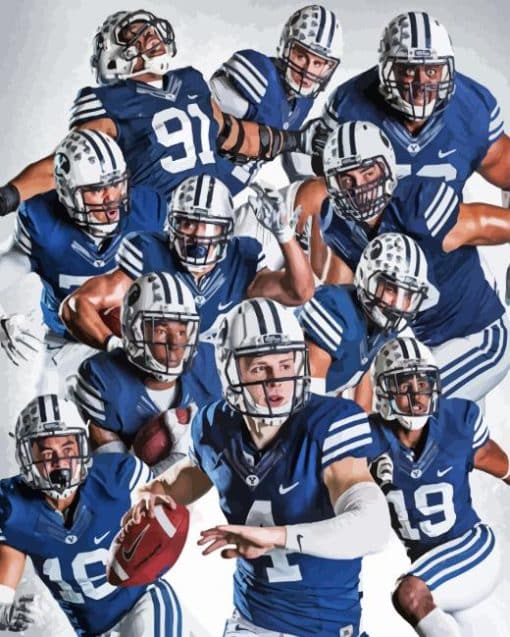 BYU Football Team Paint By Numbers