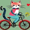 Cat On The Bike Paint By Numbers
