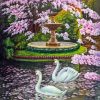 Cherry Tree And Swans Paint By Number