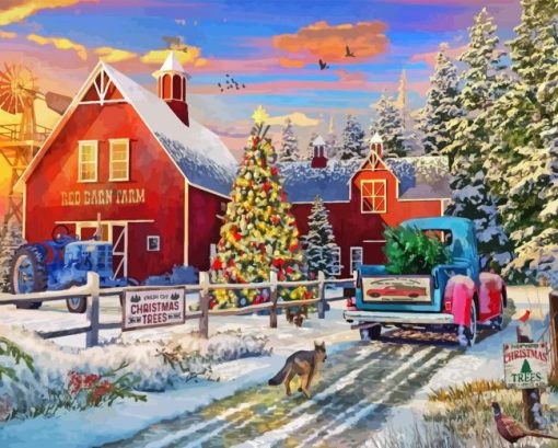 Christmas Farm Paint By Numbers