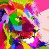 Colorful Abstract Lion Paint By Number