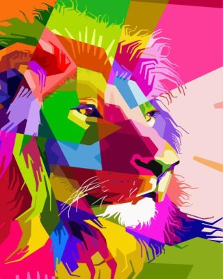 Colorful Abstract Lion Paint By Number