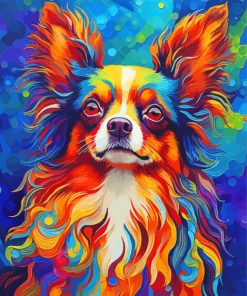Colorful Papillon Dog Paint By Number