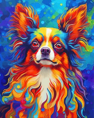 Colorful Papillon Dog Paint By Number