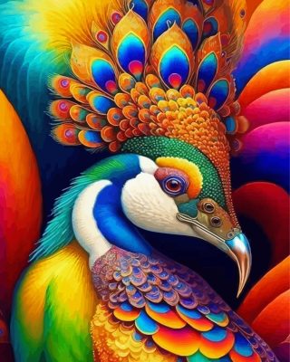 Colorful Peacock Paint By Numbers