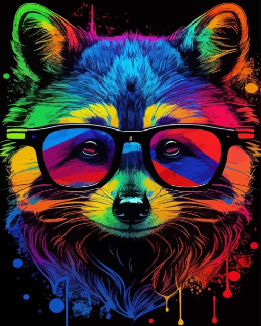 Colorful Raccoon Paint By Numbers