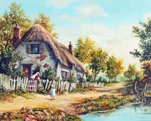 Country Cottage Scene Paint By Number