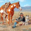 Cowgirl And Horse And Dog Paint By Numbers