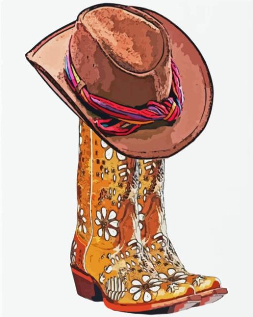 Cowgirl Boot Paint By Number