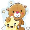 Cute Teddy Bear And Star Paint By Numbers