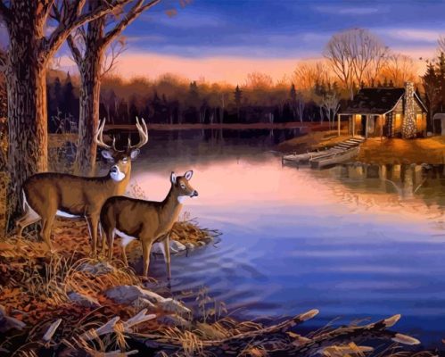 Deer Landscape Paint By Numbers