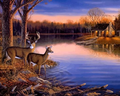 Deer Landscape Paint By Numbers