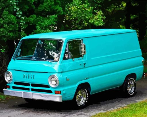 Cyan Dodge A100 Van Paint By Numbers