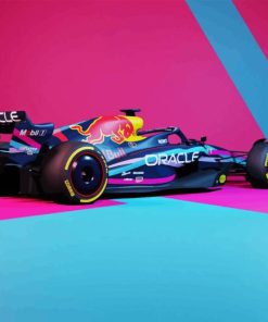 F1 Blue Car Paint By Number