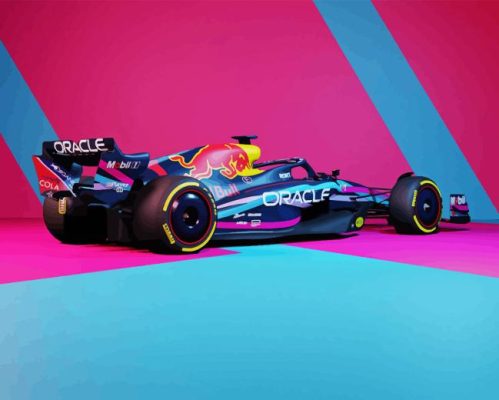 F1 Blue Car Paint By Number