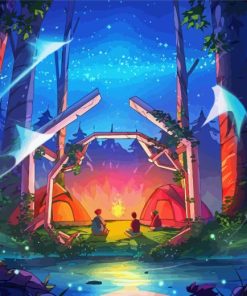 Fantasy Forest Campsite Paint By Numbers
