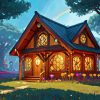 Fantasy House In Woods Paint By Numbers