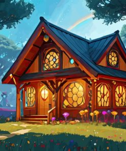 Fantasy House In Woods Paint By Numbers