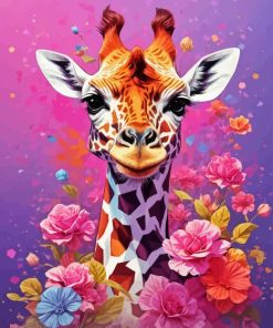 Floral Giraffe Paint By Number