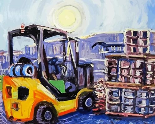 Forklift Abstract Art Paint By Number