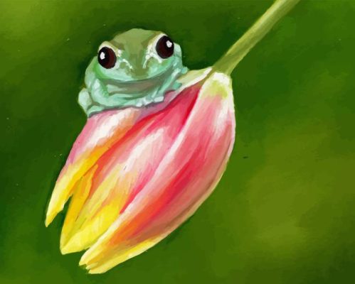 Frog On A Tulip Paint By Numbers