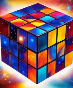 Galaxy Rubiks Cube Paint By Number