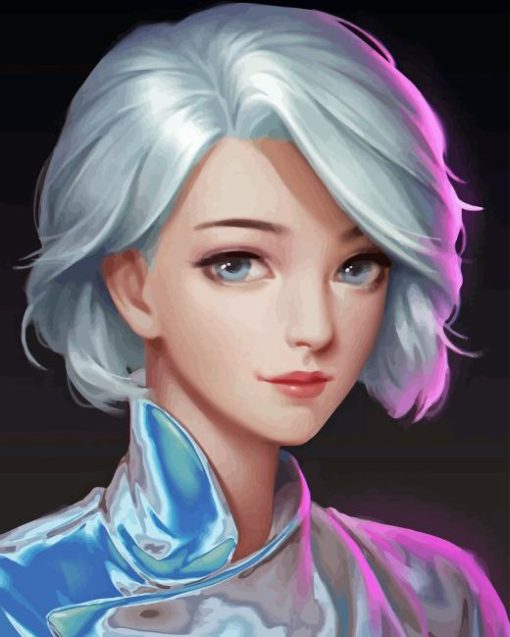 Girl White Hair Paint By Numbers
